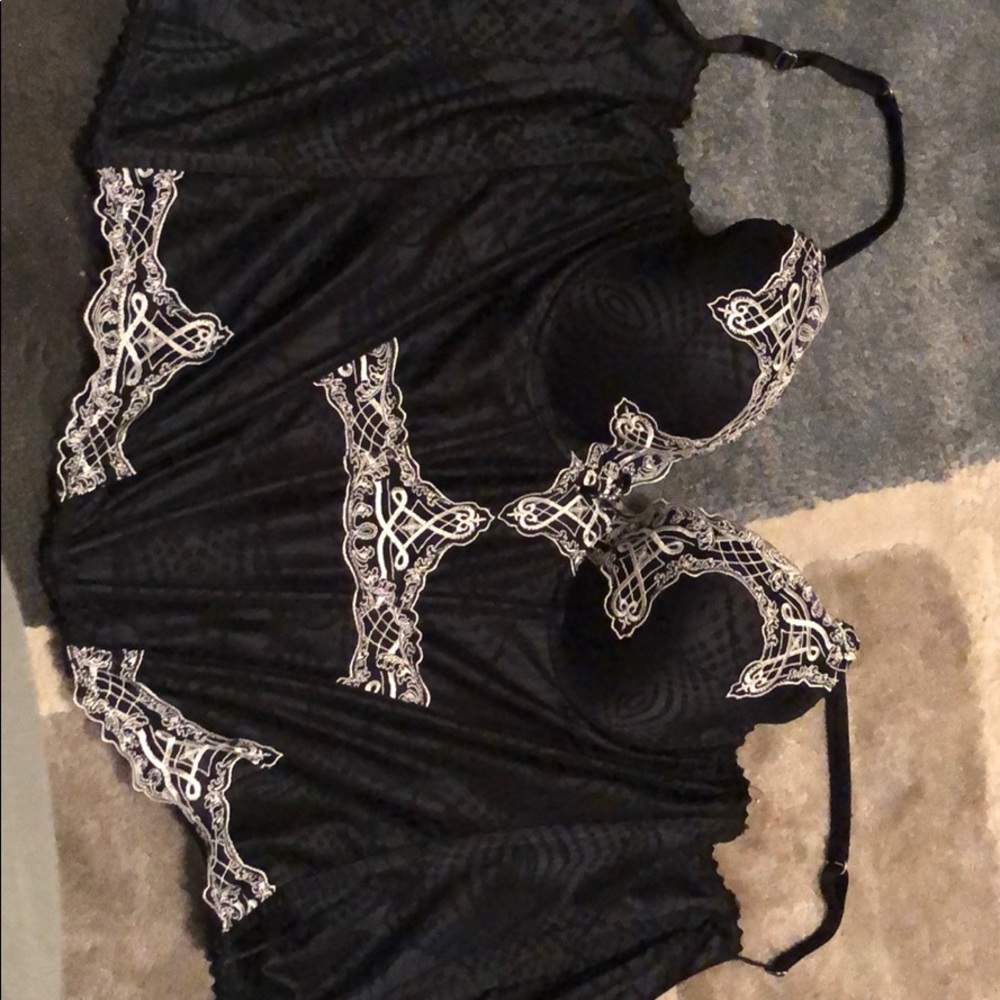 Black and White Corset Lingerie
